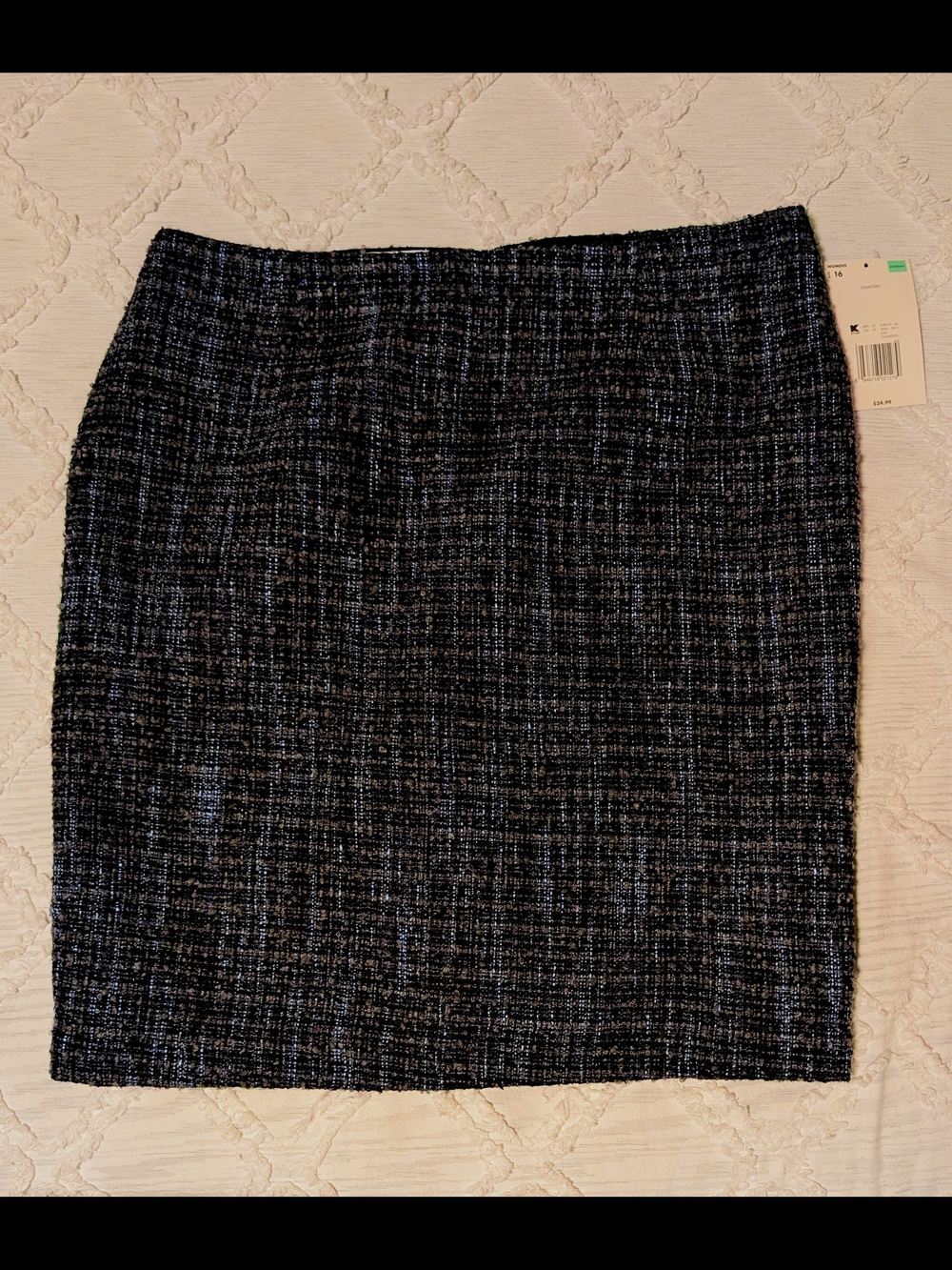 Jaclyn Smith Classic Black Tweed Pencil Skirt - NWT Versatile Workwear